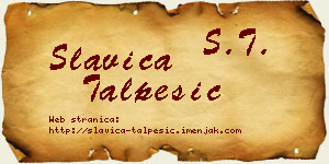 Slavica Talpešić vizit kartica